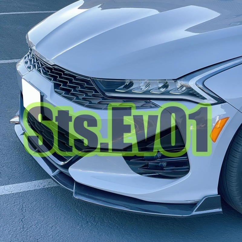 Sts.Ev01 Front Bumper Lip Splitter Spoiler Compatible with KIA K5 EX/LX/LXS/GT 2021-2026 & Kia K5 GT/GT-Line 2025 2026, 3pcs Air Dam Chin Body Kit Underbody Lip Accessories (Carbon Fiber Style) - Image 3